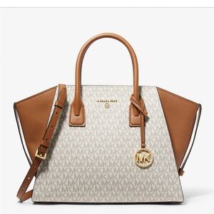Michael Kors Avril Large Logo Top-Zip Satchel